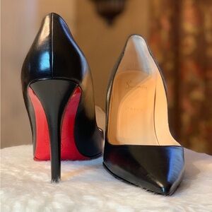 Christian Louboutin Black and Red Patent Leather Heels